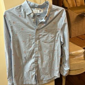 Old navy Men’s blue oxford with flags